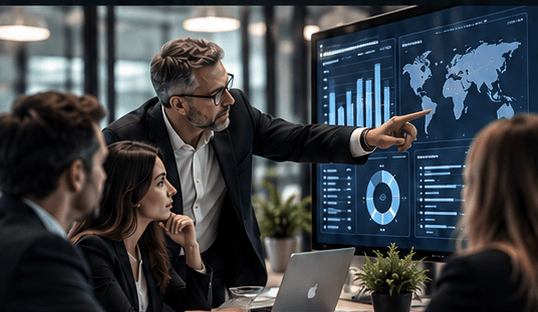 CMD leadership reviewing data dashboards